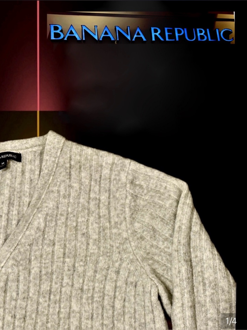 Banana Republic Cream  Ribbed Cardigan